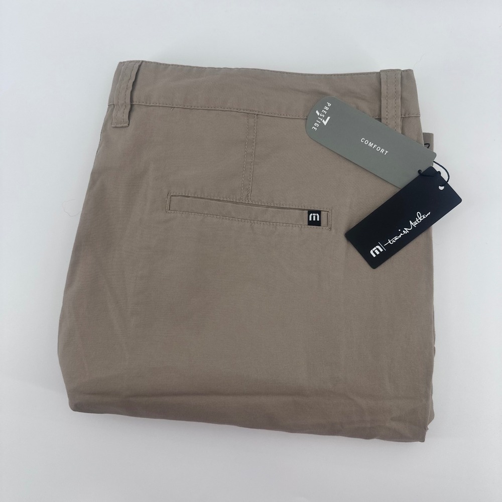 TravisMathew Huntington Shorts Mens 40 Khaki Prestige 7 Tencel Blend NEW